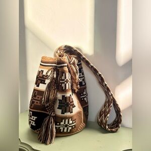 Wayuu Tribe Brown and Cream Shoulder Bag